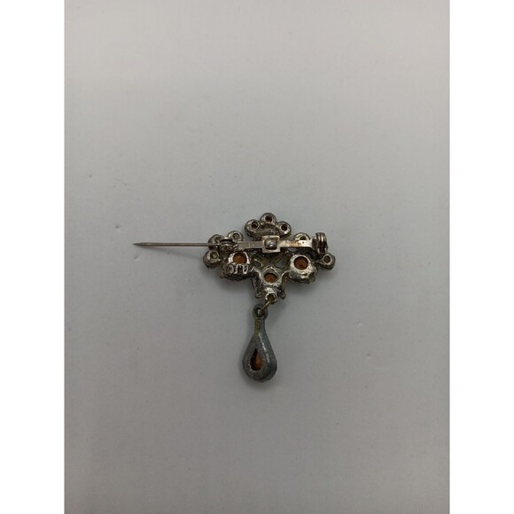 AJC Drop Pin Brooch Rhinestone American Silver Tone Jewelry Victorian gift mom - Picture 5 of 5
